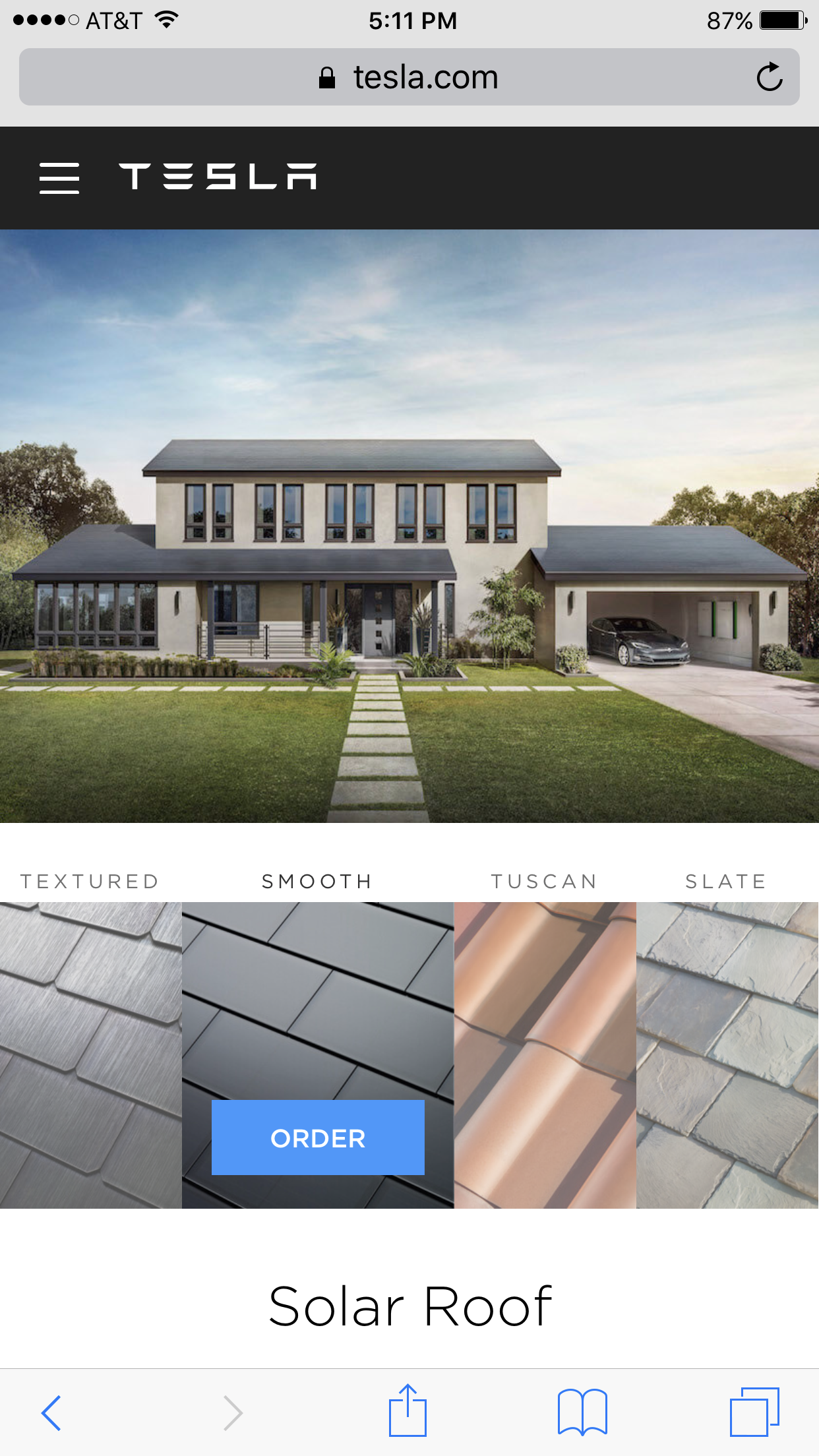 Tesla Solar Roof product page