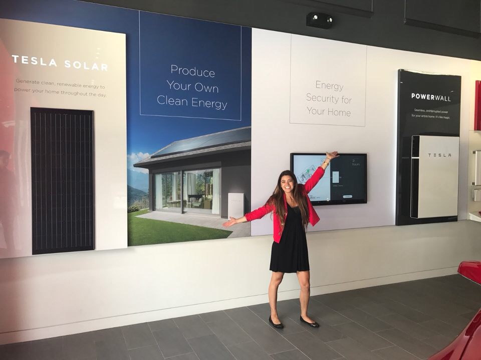 Tesla Solar retail display inside Tesla store