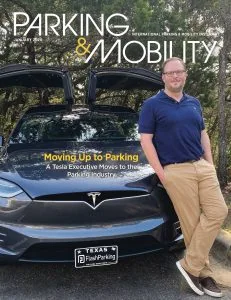 Parking & Mobility magazine cover featuring Neil Golson